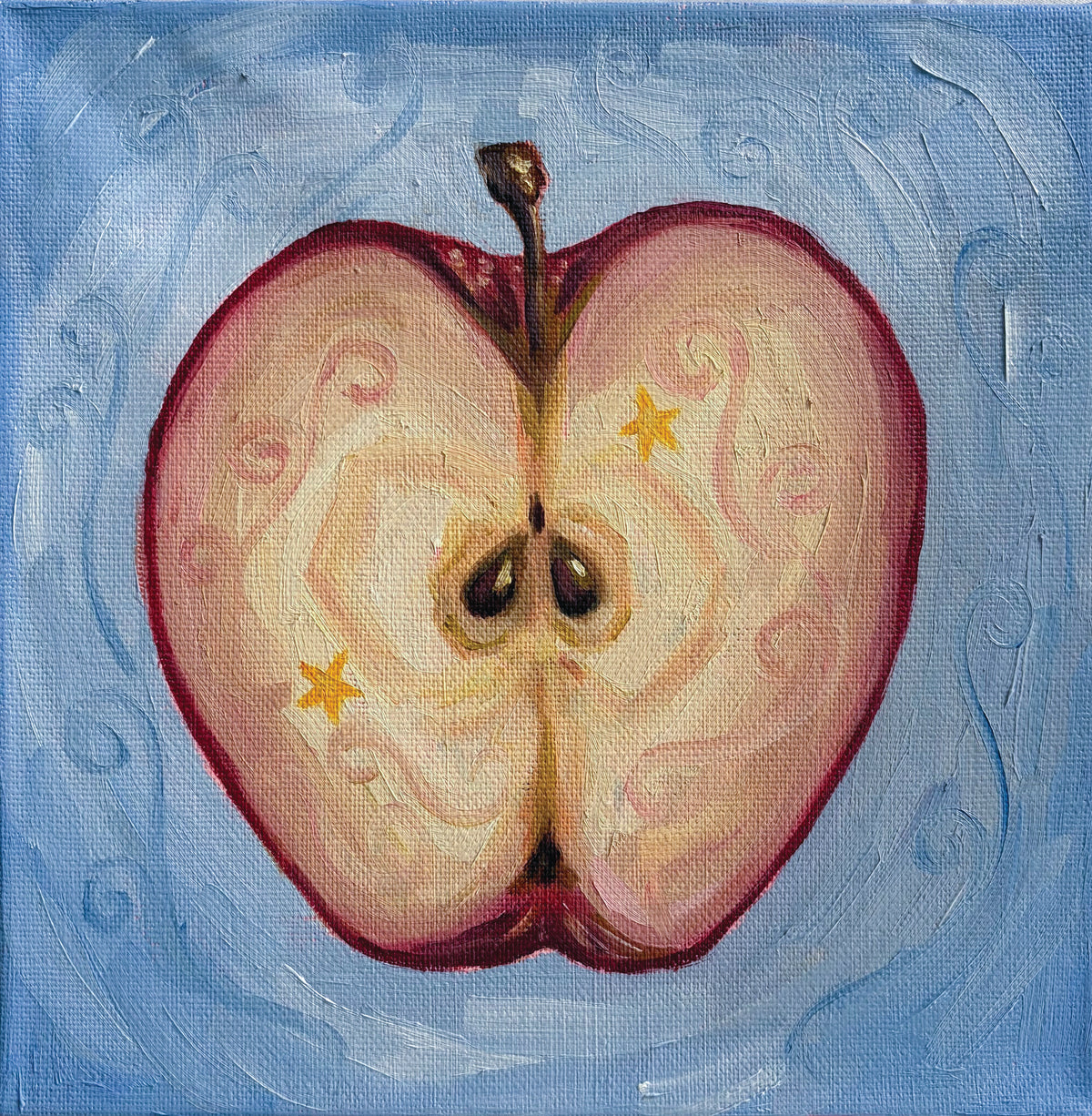 "Dreamy Apple" 8 x 8 inch original oil painting