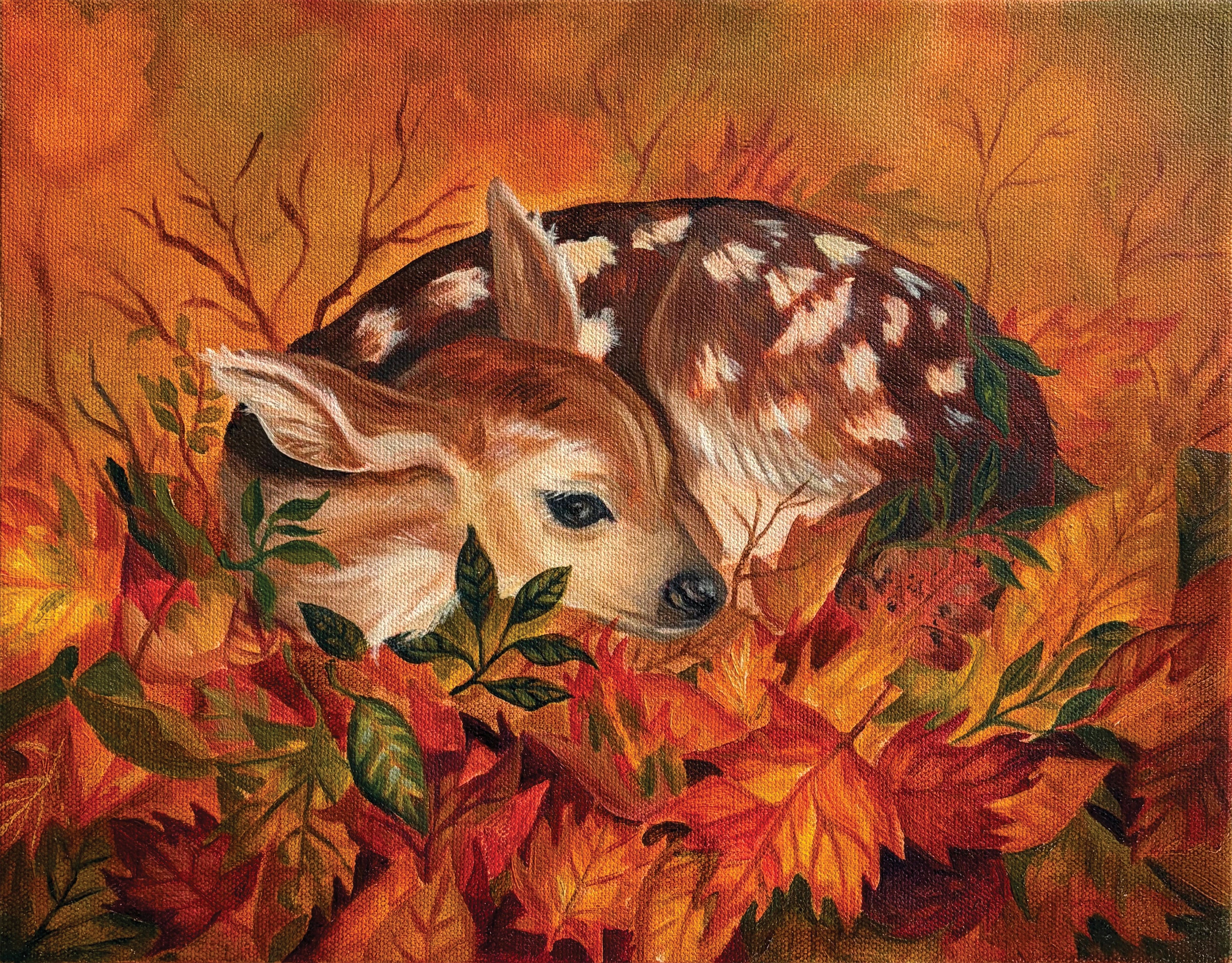 "Beneath the Leaves" 11 x 14 inch original oil painting