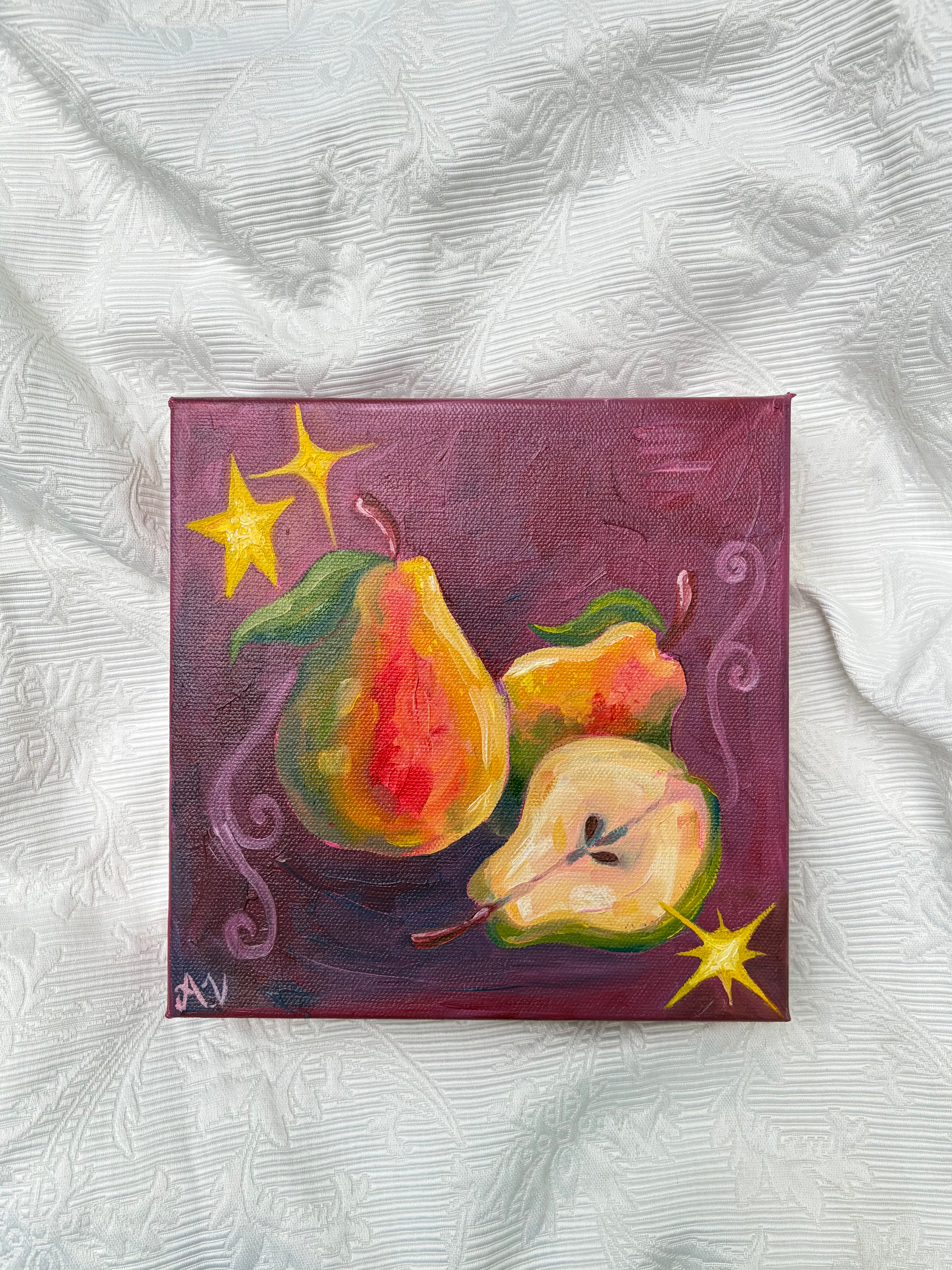 "More than a 'pear'" 8" x 8" original oil painting