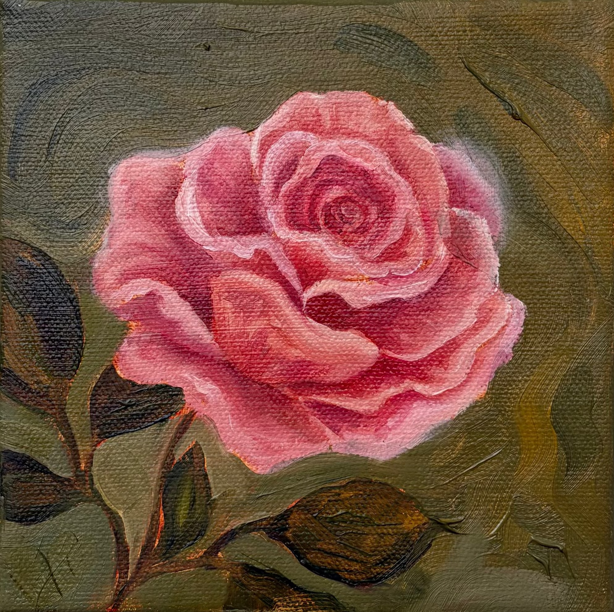 "Rose" 6" x 6" Original Oil painting