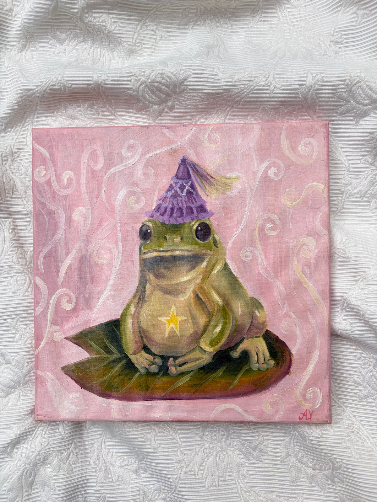 "Princess Frog" original oil painting