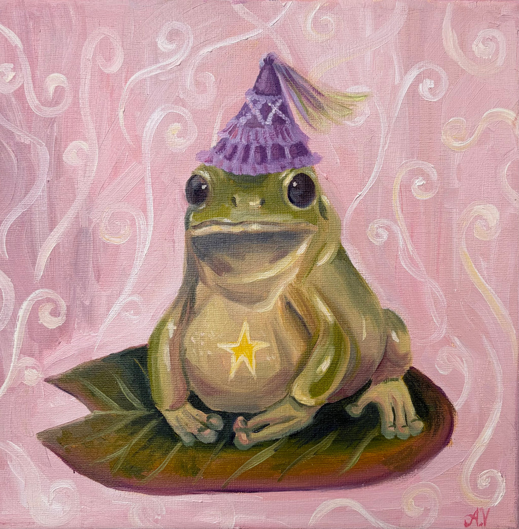 "Princess Frog" original oil painting