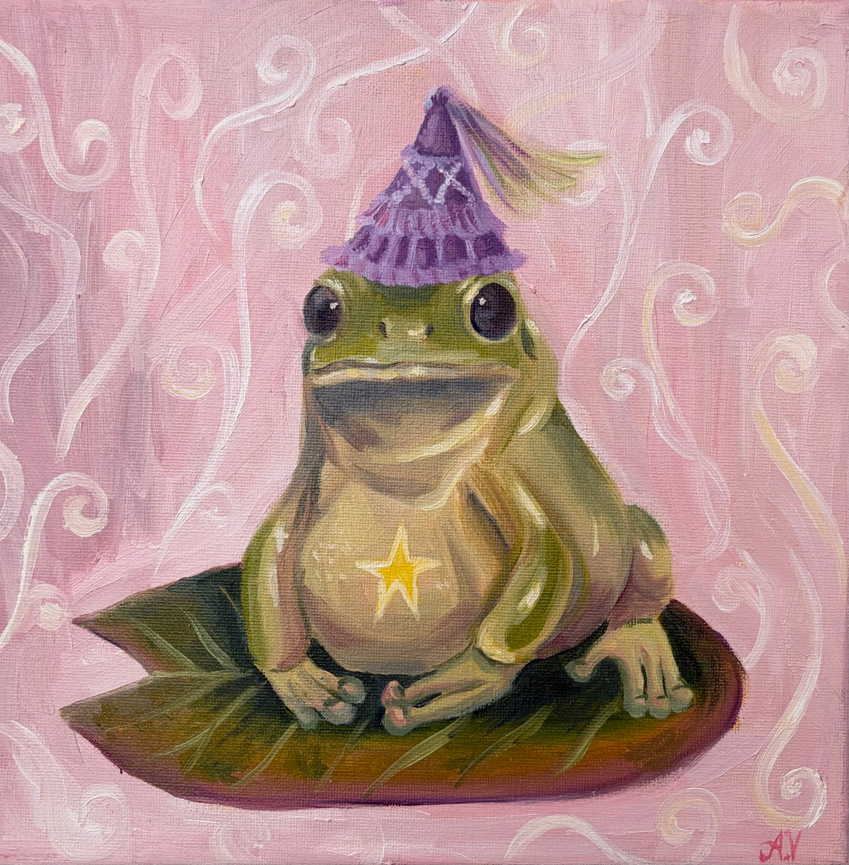 "Princess Frog" original oil painting