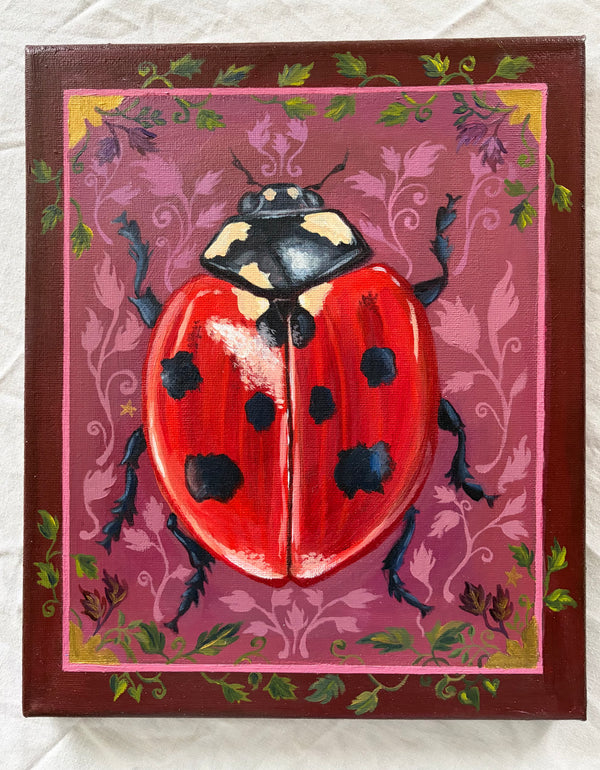 "Lydia Ladybug" 8x10 inch original acrylic painting