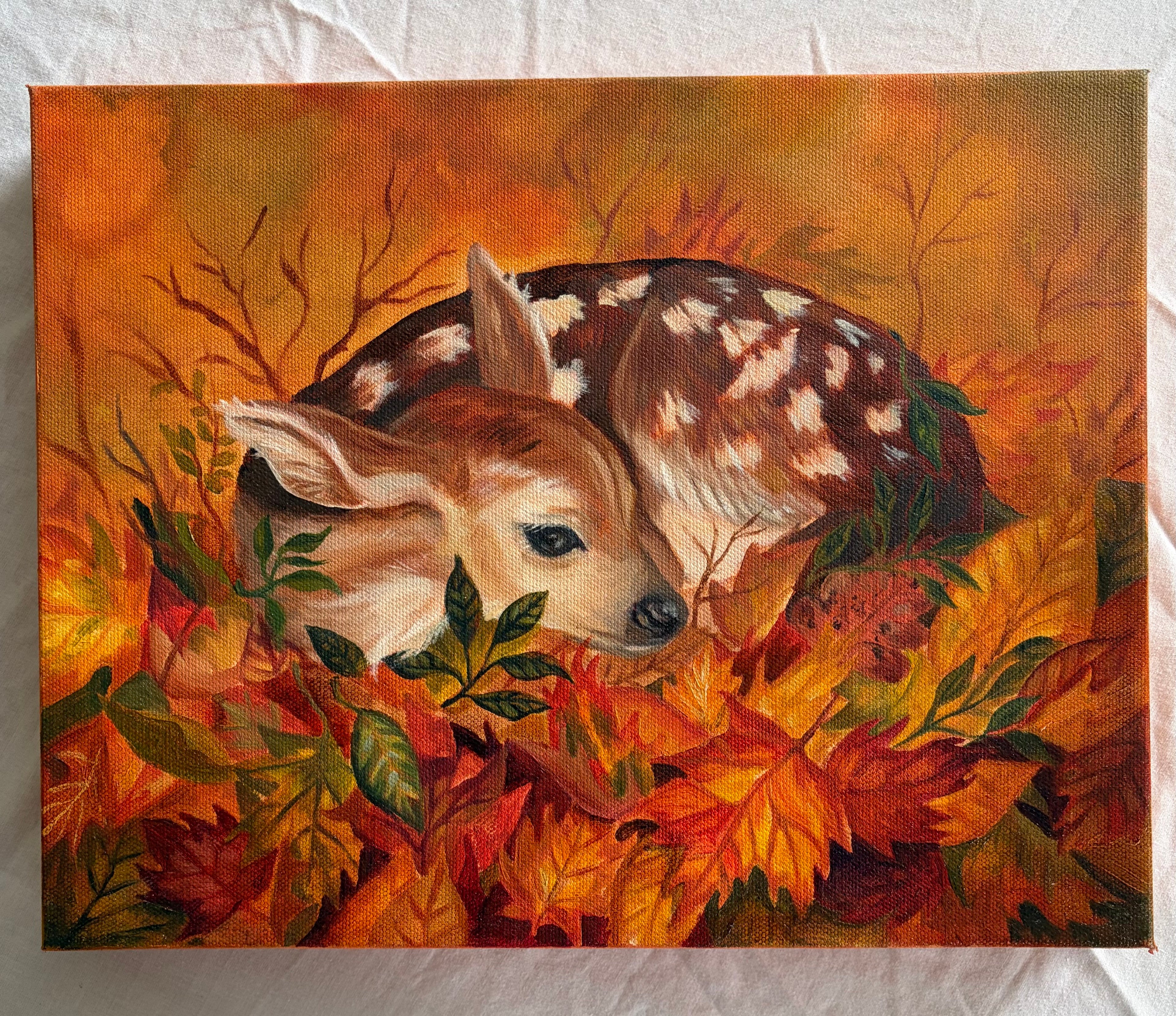 "Beneath the Leaves" 11 x 14 inch original oil painting