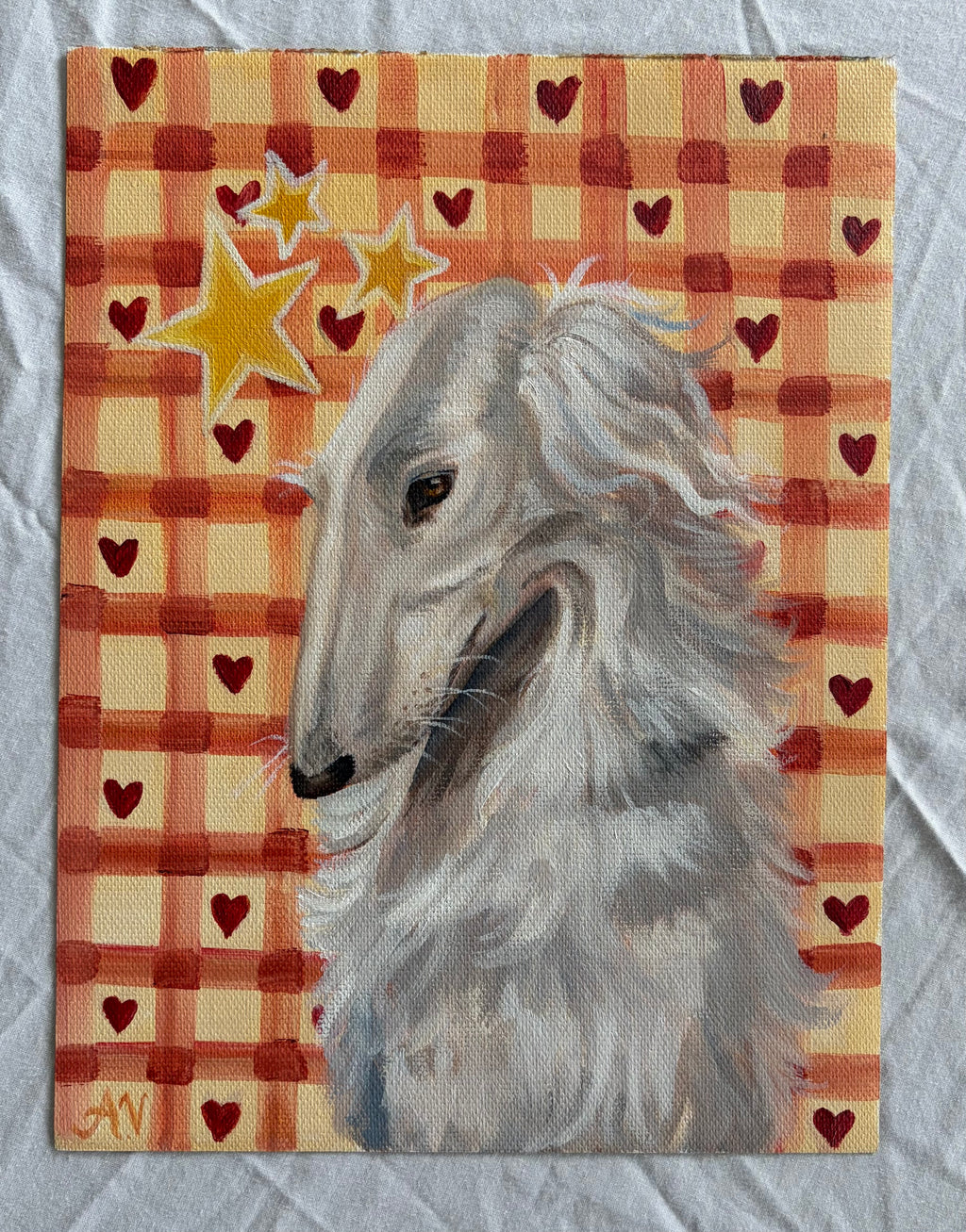 "Cozy Borzoi" 5 x 7 inch mini fine art print